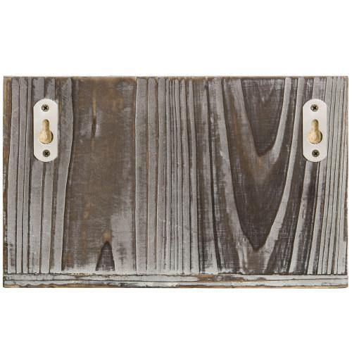 Torched Solid Wood Wall Mounted Remote Control Organizer - MyGift