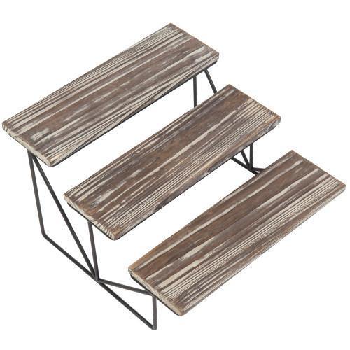 Torched Wood & Black Metal Cupcake Display Riser - MyGift