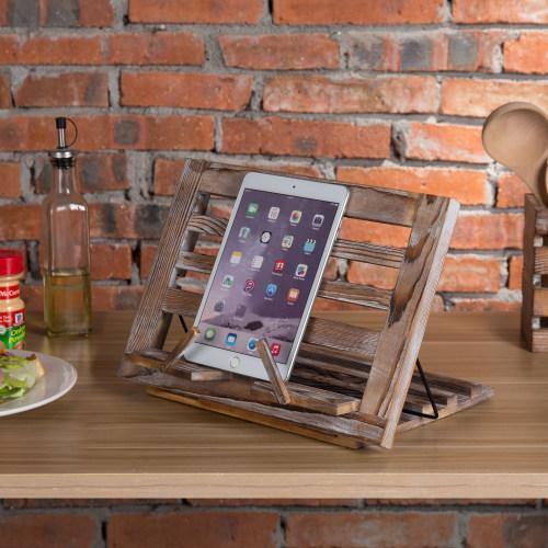 Torched Wood Cookbook & Tablet Stand - MyGift