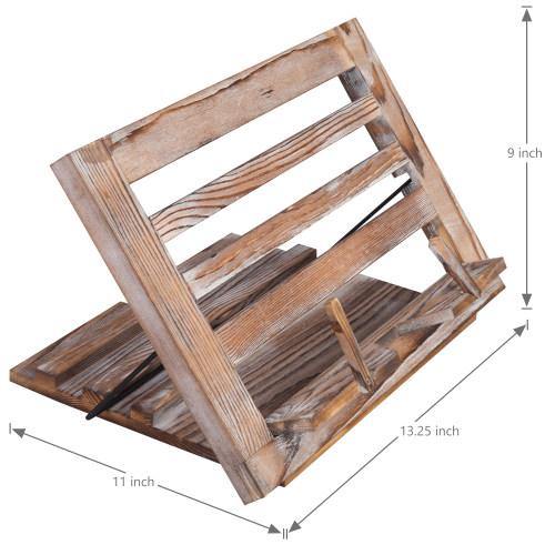 Torched Wood Cookbook & Tablet Stand - MyGift