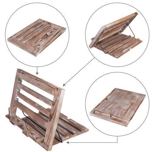 Torched Wood Cookbook & Tablet Stand - MyGift