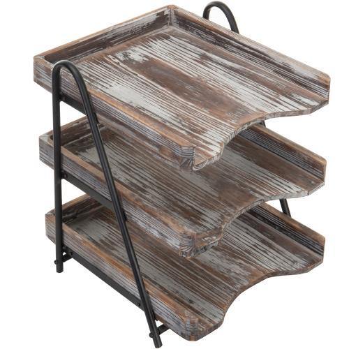 Torched Wood Desktop Document Tray - MyGift