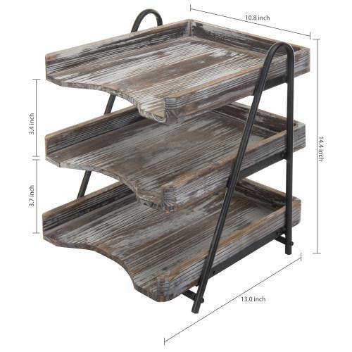 Torched Wood Desktop Document Tray - MyGift
