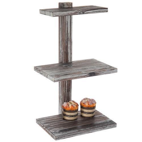 Torched Wood Dessert & Pastry Stand - MyGift