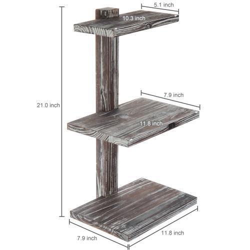 Torched Wood Dessert & Pastry Stand - MyGift