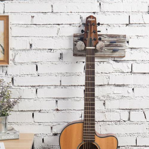 Torched Wood Guitar Hanger with Pick Holder - MyGift