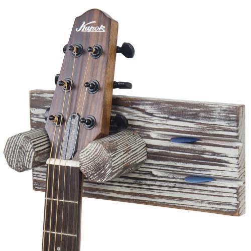 Torched Wood Guitar Hanger with Pick Holder - MyGift