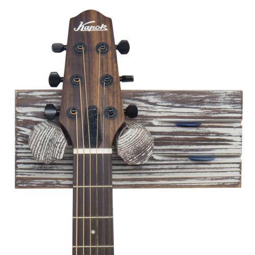 Torched Wood Guitar Hanger with Pick Holder - MyGift