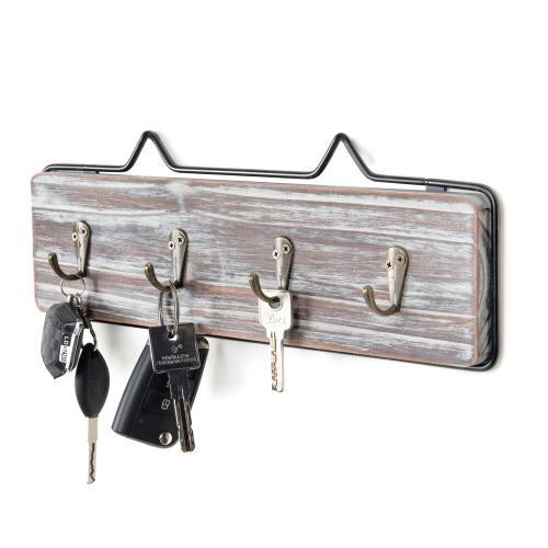 Torched Wood Key Rack