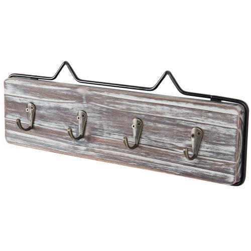Torched Wood Key Rack