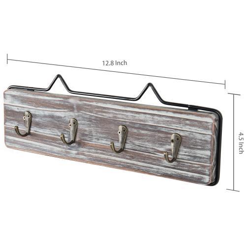 Torched Wood Key Rack