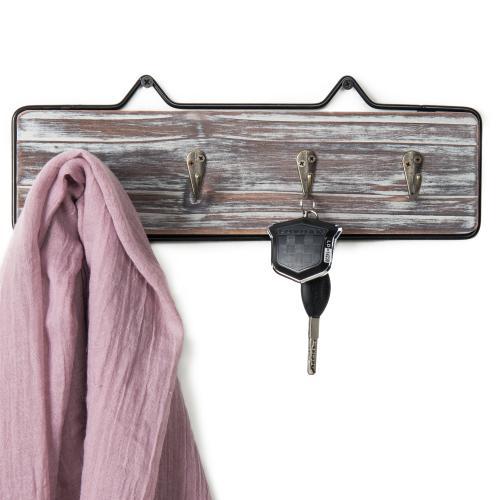 Torched Wood Key Rack