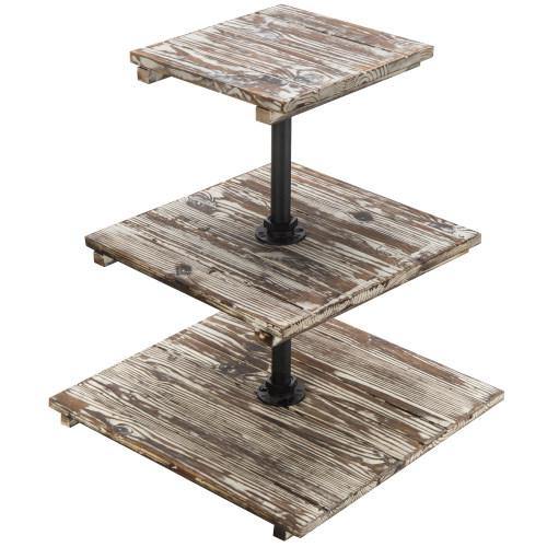 Torched Wood & Metal Cupcake Display Stand - MyGift