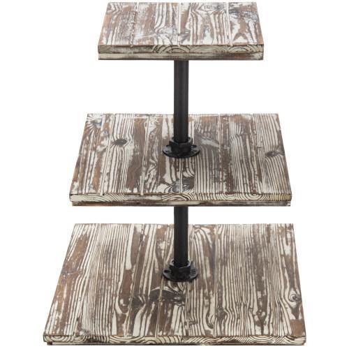 Torched Wood & Metal Cupcake Display Stand - MyGift