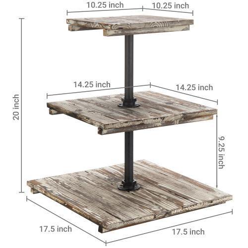 Torched Wood & Metal Cupcake Display Stand - MyGift