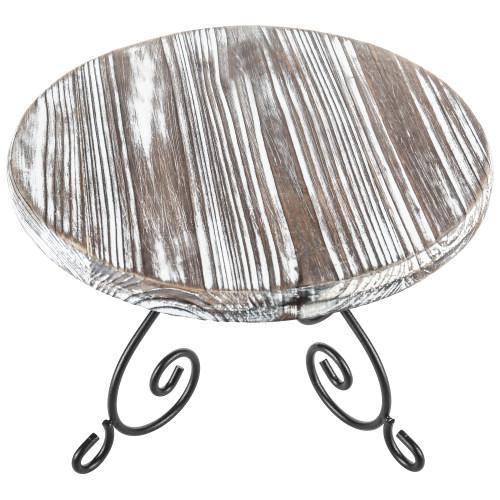 Torched Wood & Metal Design Cake Stand