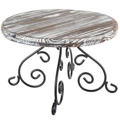 Torched Wood & Metal Design Cake Stand