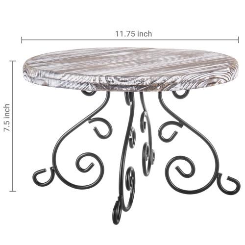 Torched Wood & Metal Design Cake Stand
