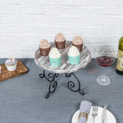 Torched Wood & Metal Design Cake Stand