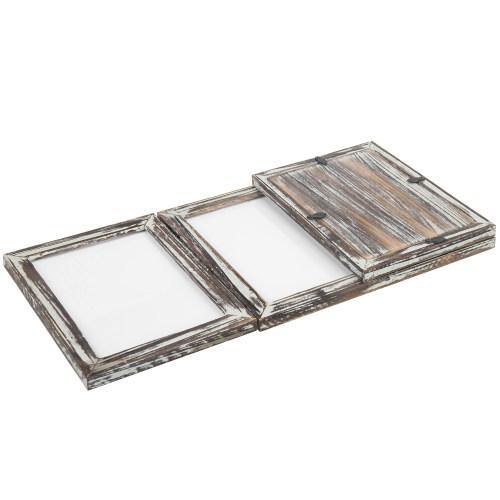 Torched Wood Tabletop Picture Frame, Three-Hinged - MyGift