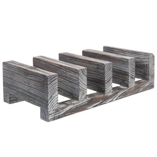 Torched Wood Tabletop Remote Control Storage Rack - MyGift