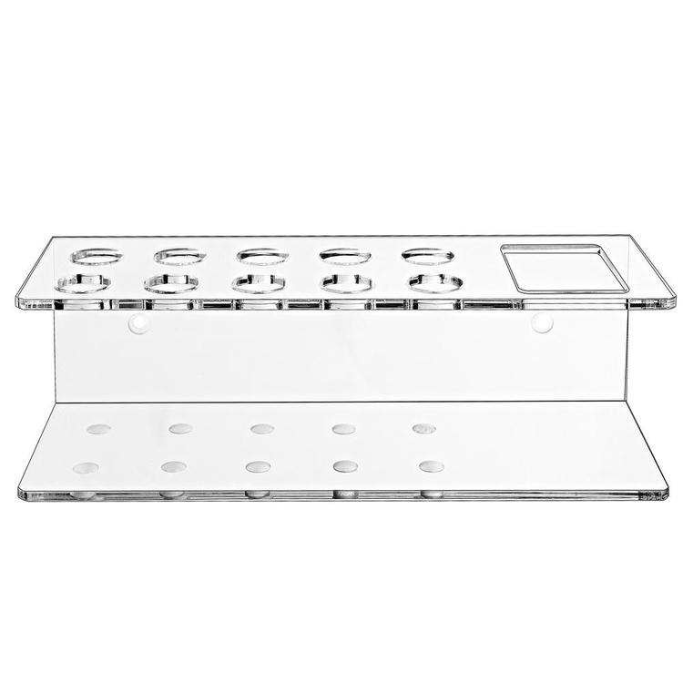 Clear Acrylic Wall Mountable 10 Slot Dry Erase Marker & Eraser Holder Rack - MyGift Enterprise LLC