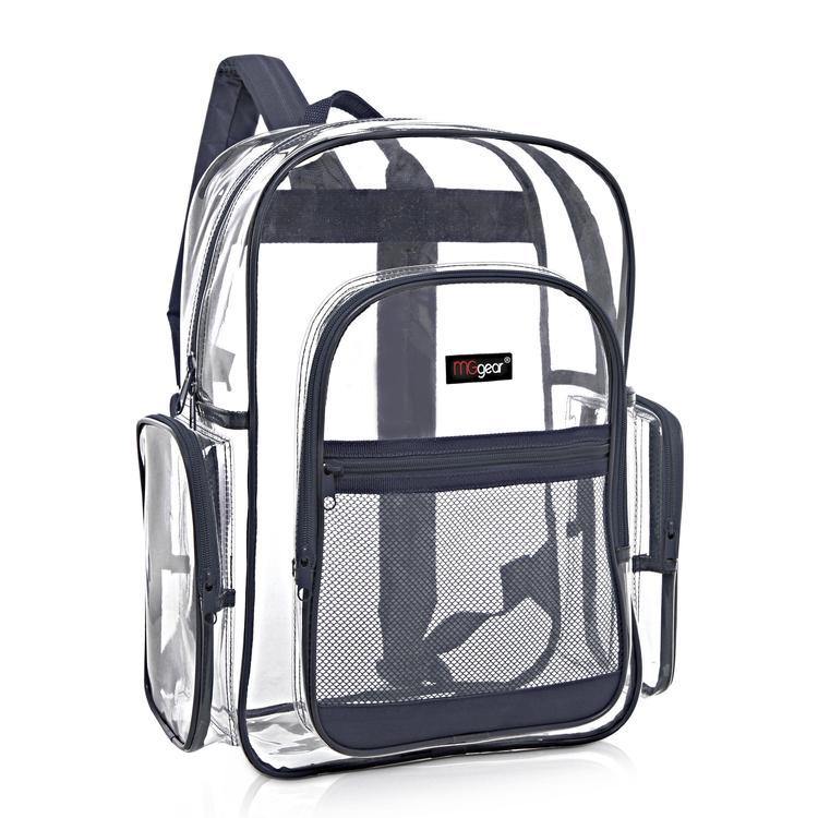 Transparent PVC Backpack with Navy Trim - MyGift