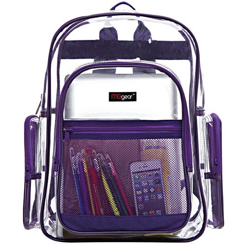 Transparent PVC Backpack with Purple Trim