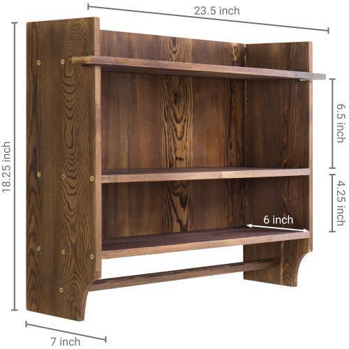 Urban Wood Bathroom Shelves with Towel Bar - MyGift