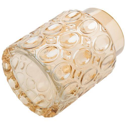 Vintage Amber Glass Flower Vase with Dimpled Texture - MyGift