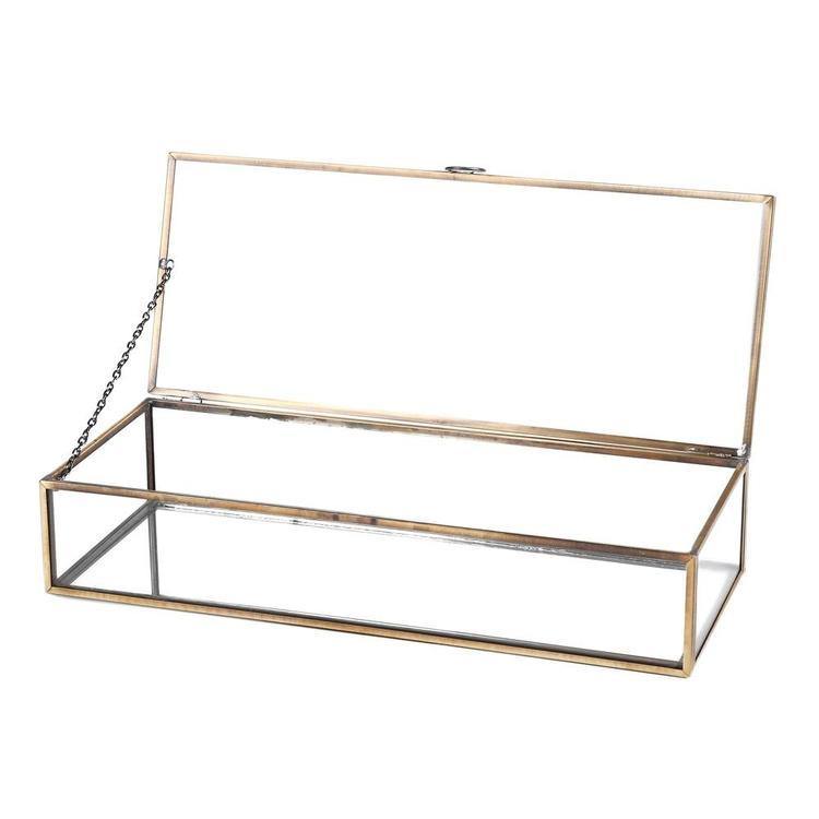 Vintage Brass Metal & Mirrored Glass Display Case - MyGift