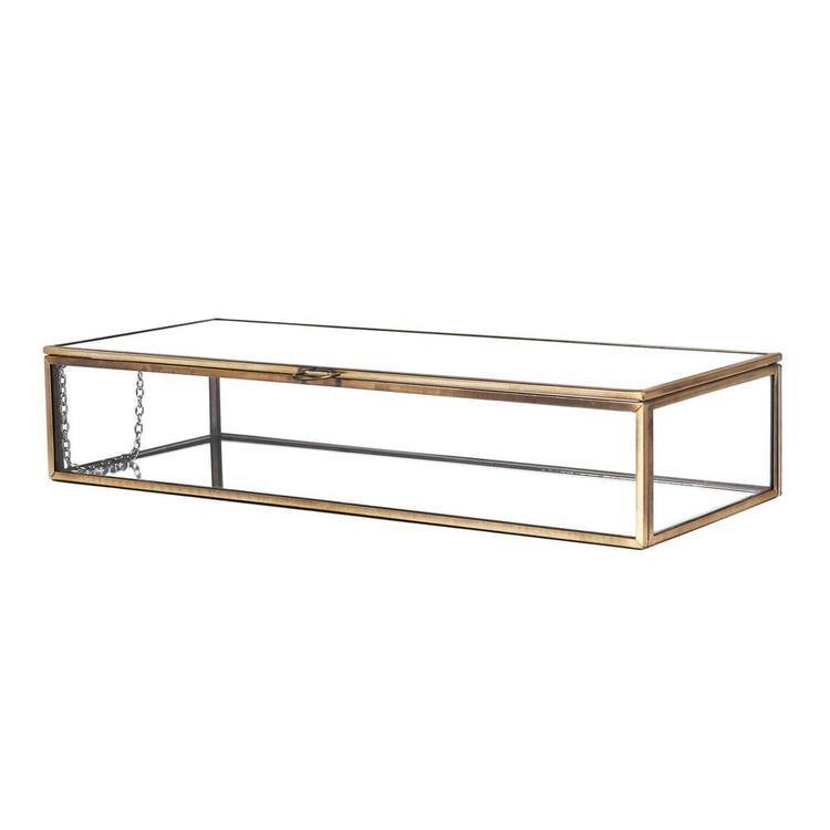 Vintage Brass Metal & Mirrored Glass Display Case - MyGift