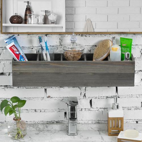 Vintage Gray Toothbrush Holder/Toiletries Organizer Rack - MyGift