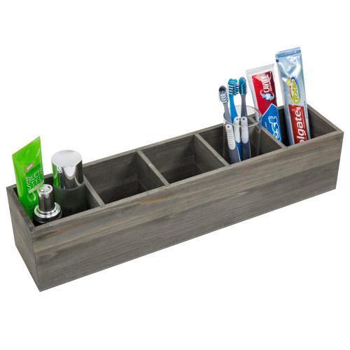 Vintage Gray Toothbrush Holder/Toiletries Organizer Rack - MyGift