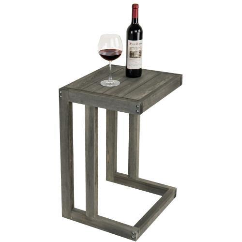 Vintage Gray Under-The-Couch Wood Side Table - MyGift