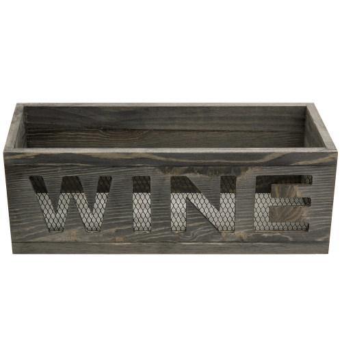 Vintage Gray Wood and Metal Mesh Wall WINE Cork Holder - MyGift