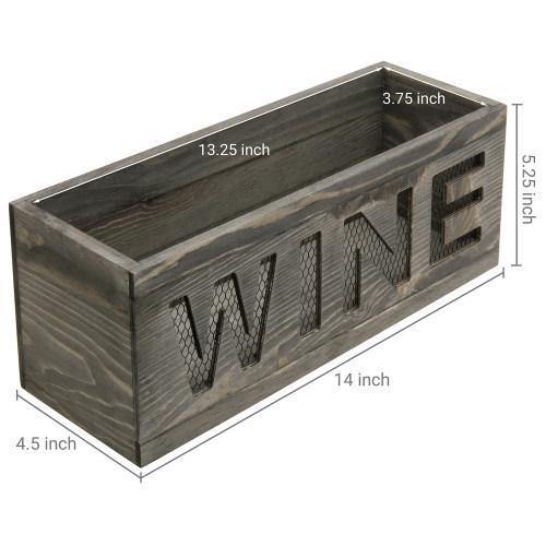 Vintage Gray Wood and Metal Mesh Wall WINE Cork Holder - MyGift