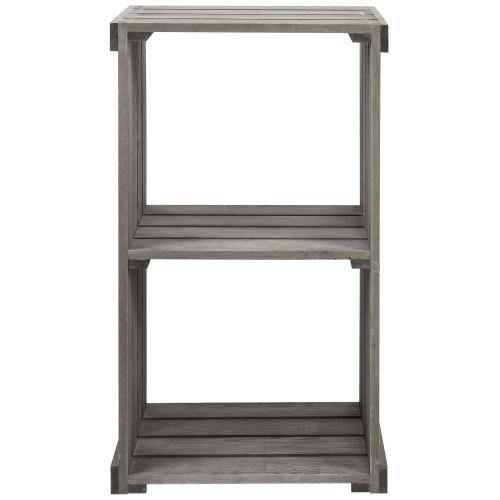 Vintage Gray Wood Crate Design Organizer Shelf - MyGift