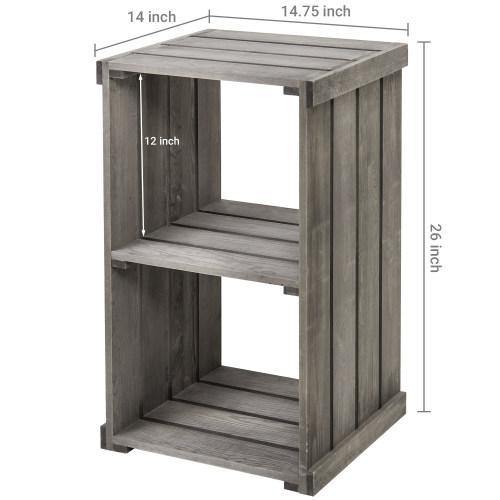 Vintage Gray Wood Crate Design Organizer Shelf - MyGift