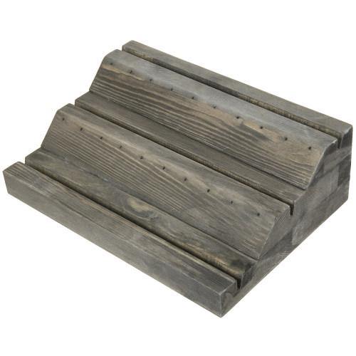 Vintage Gray Wood Earring & Ring Jewelry Display Tray - MyGift