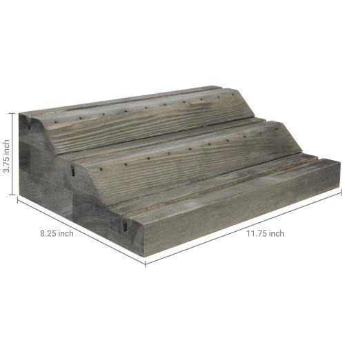 Vintage Gray Wood Earring & Ring Jewelry Display Tray - MyGift