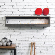 Vintage Gray Wood Ping Paddle Rack with Ball Storage Shelf - MyGift