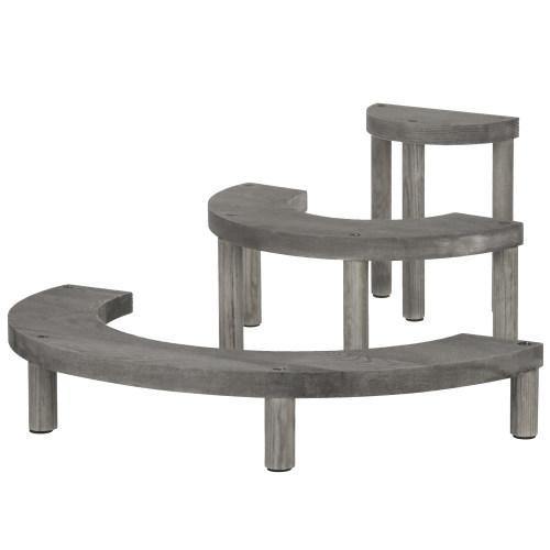 Vintage Gray Wood Semicircle Cupcake Display Stand - MyGift