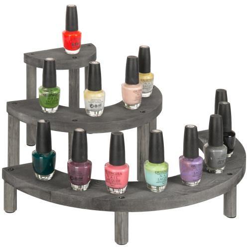 Vintage Gray Wood Semicircle Cupcake Display Stand - MyGift