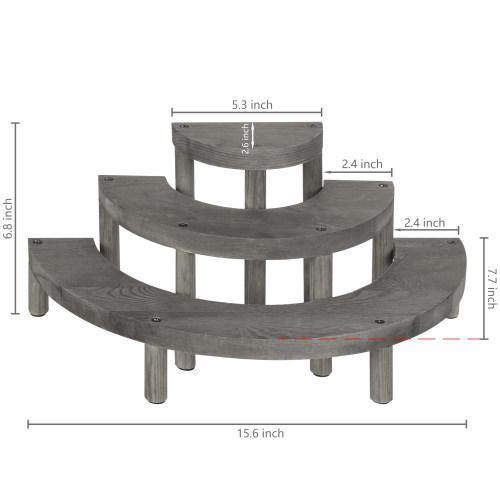 Vintage Gray Wood Semicircle Cupcake Display Stand - MyGift