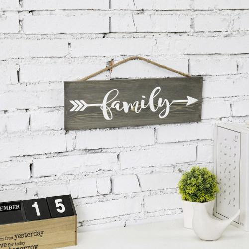 Vintage Gray Wood Sign "Family" - MyGift