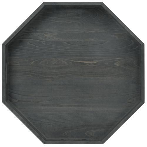 Vintage Grey Wood Octagonal Serving Tray