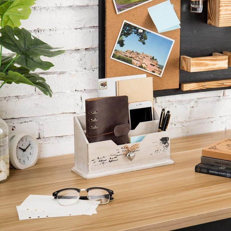 Vintage Postcard Design Wood Mail Organizer - MyGift
