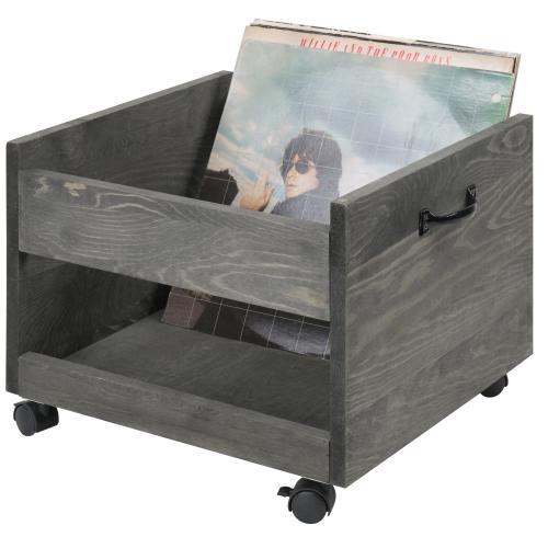 Vintage Rolling Vinyl Record Storage Crate