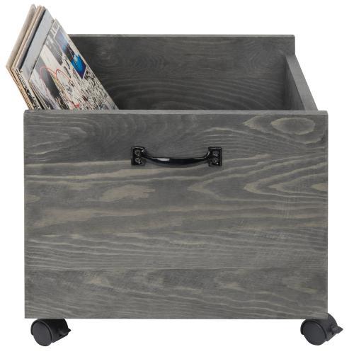 Vintage Rolling Vinyl Record Storage Crate